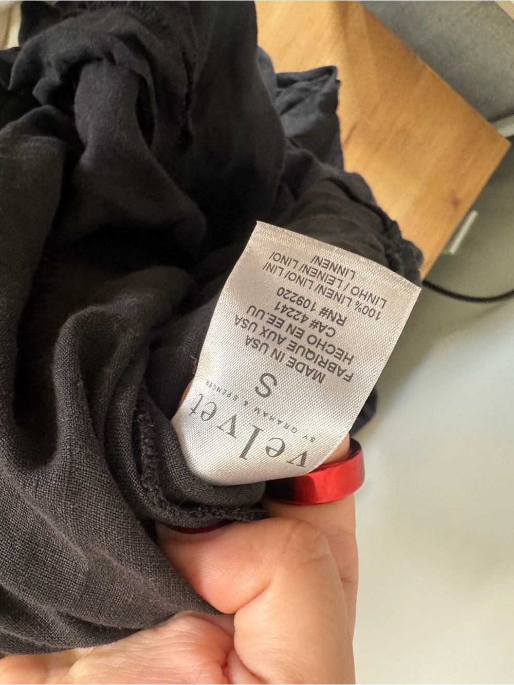 Anthropologie Black Linen Jumpsuit by Velvet with Button Front - Picture 3 of 4